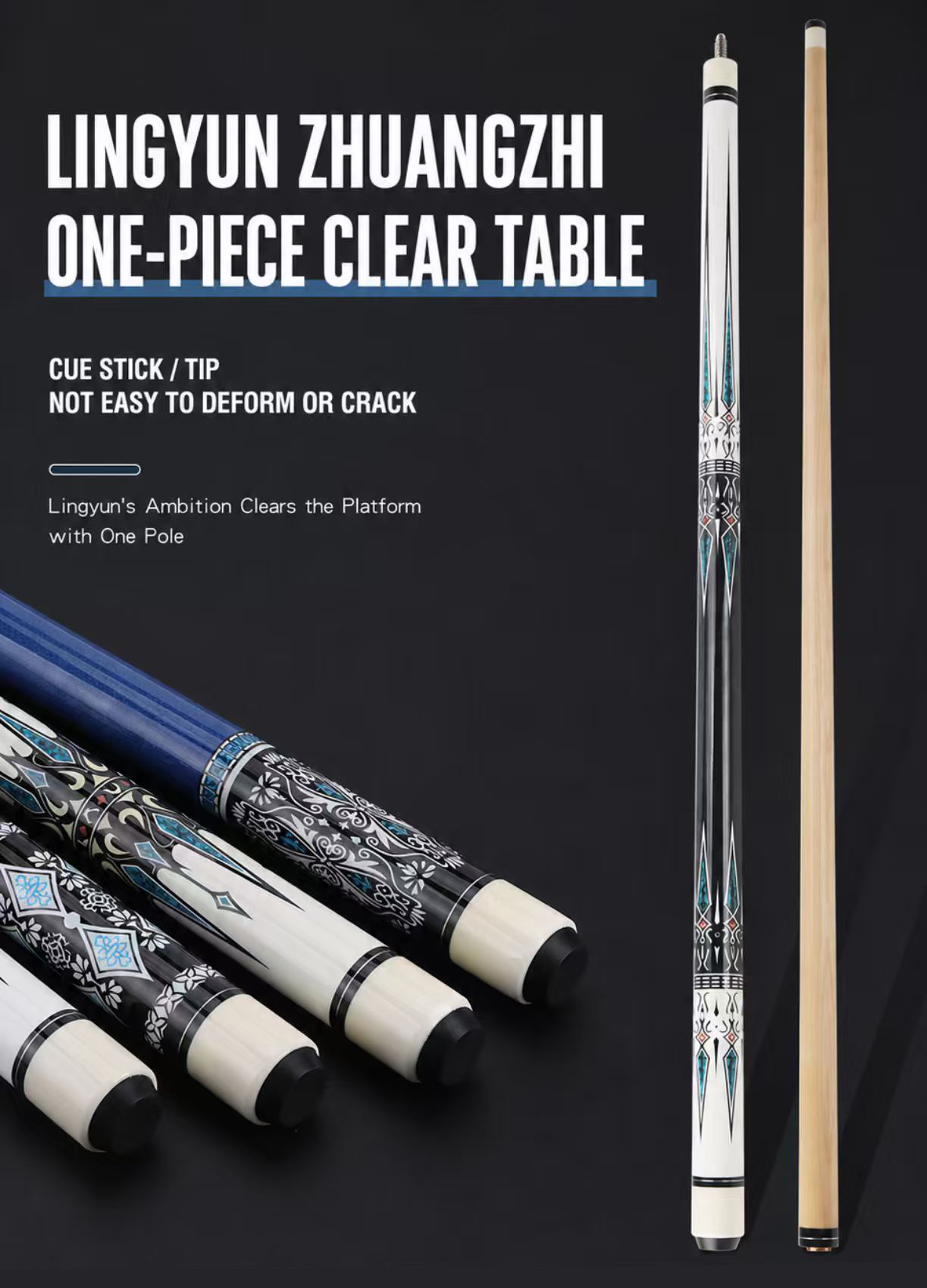UT03 Solid Wood Pool Cue
