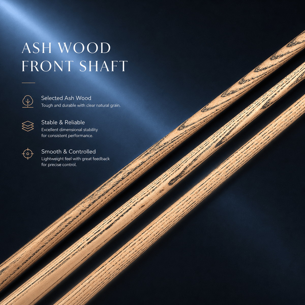 UA02 Small tip wood cue