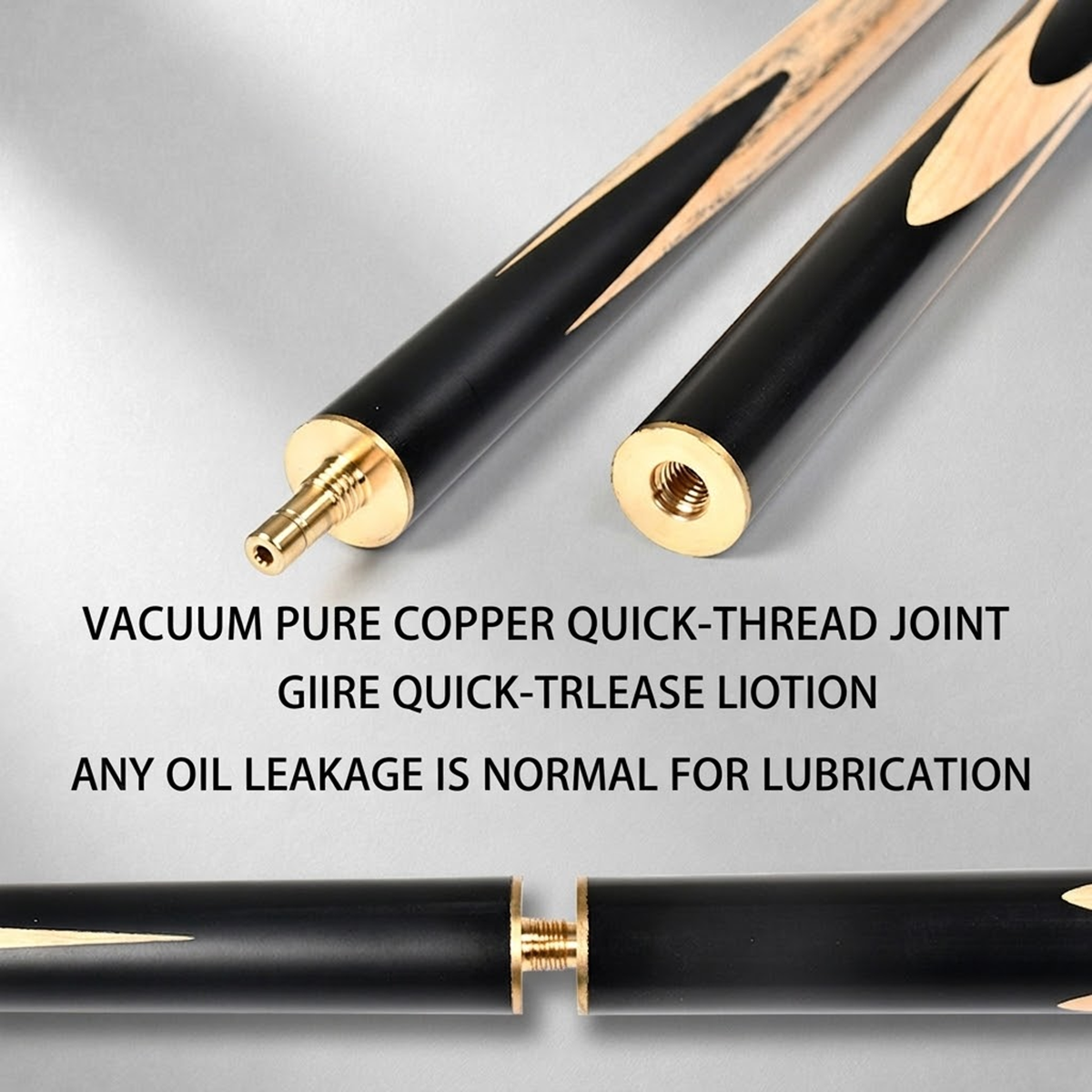 UA03 solid wooden pool cue 10mm tip