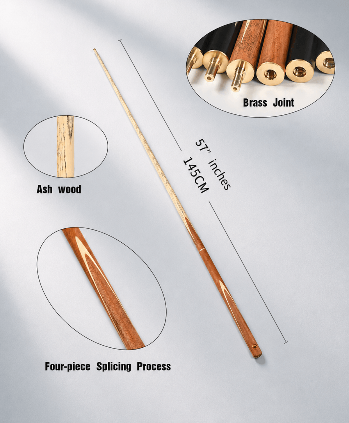 Uniwave UA05 North American Ash Wood Shaft Small Tip pool cue 10mm