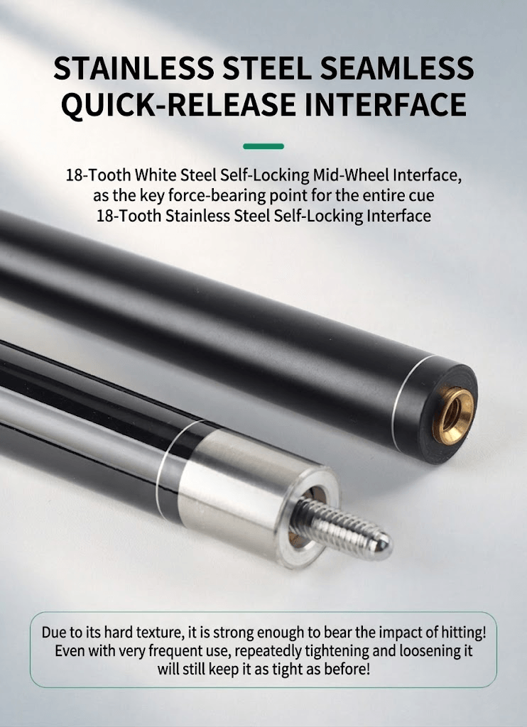 Uniwave UX01 carbon coated Solid Wood Pool Cue multiple tip 10/11.5/13mm