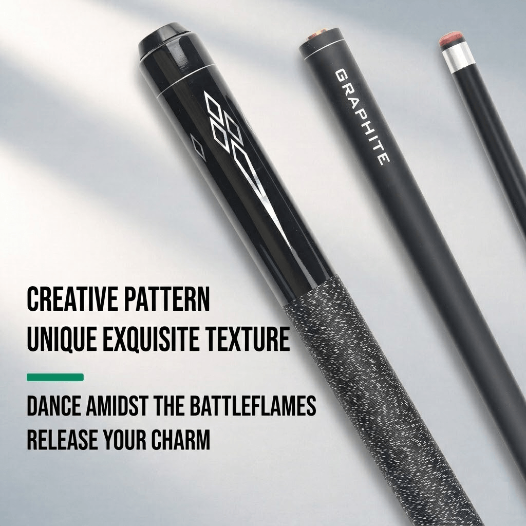 UX01 carbon coated Solid Wood Pool Cue multiple tip 10/11.5/13mm